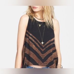 Free People Touch of Love Mix Pattern Tank Top